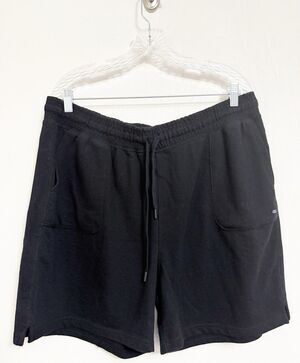 Men's Sz 36 Jersey Shorts Black Cotton Blend Pockets Stretch 5 1/2 "